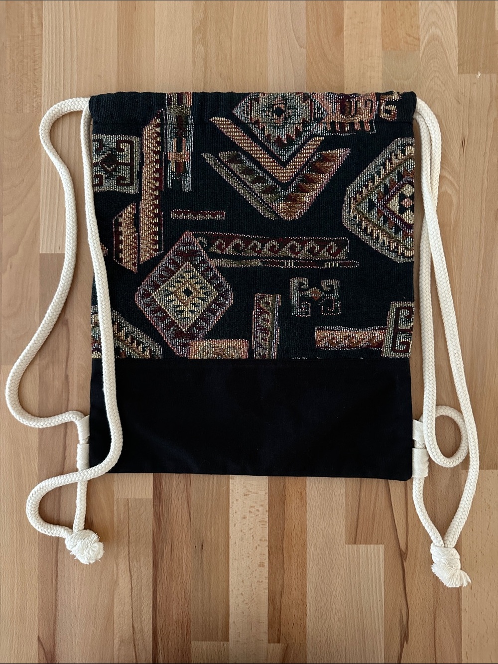 NWOT Fabric Drawstring Backpack - Picture 2 of 6